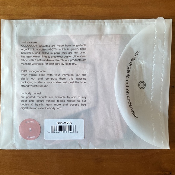 NWT ODDOBODY thong and high waisted brief - mauve - small - Picture 2 of 4